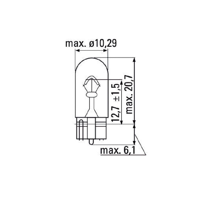 LOTE 10 UNIDADES LÁMPARA-OBN-WEDGE-12V-5W-T10