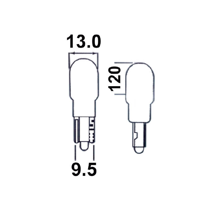 LOTE 10 UNIDADES LÁMPARA-OBN-WEDGE-10W-12V-T13