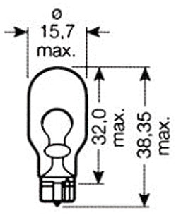 LOTE 10 UNIDADES LÁMPARA-OBN-WEDGE-18W-12V-T15