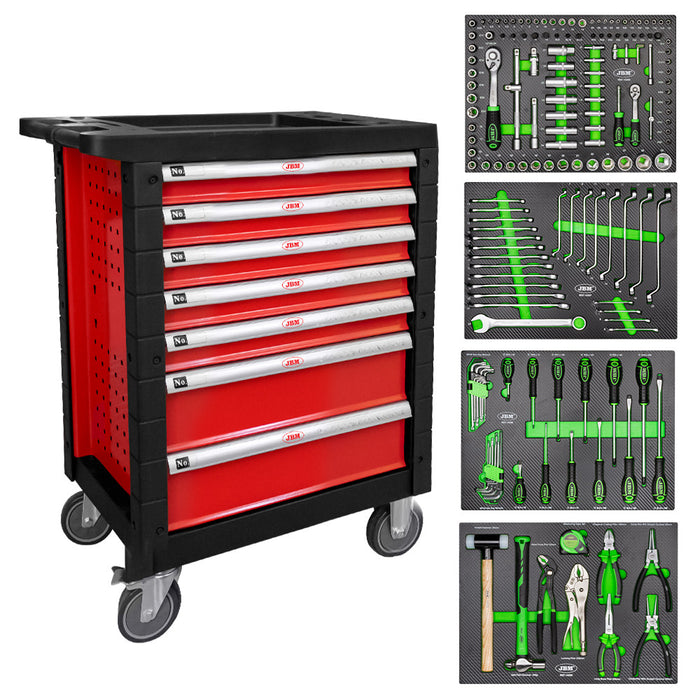CARRO DE HERRAMIENTAS COMPLETO JBM ROJO