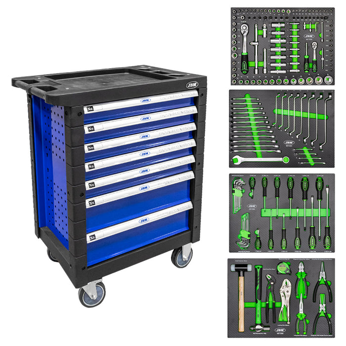 CARRO DE HERRAMIENTAS COMPLETO JBM AZUL