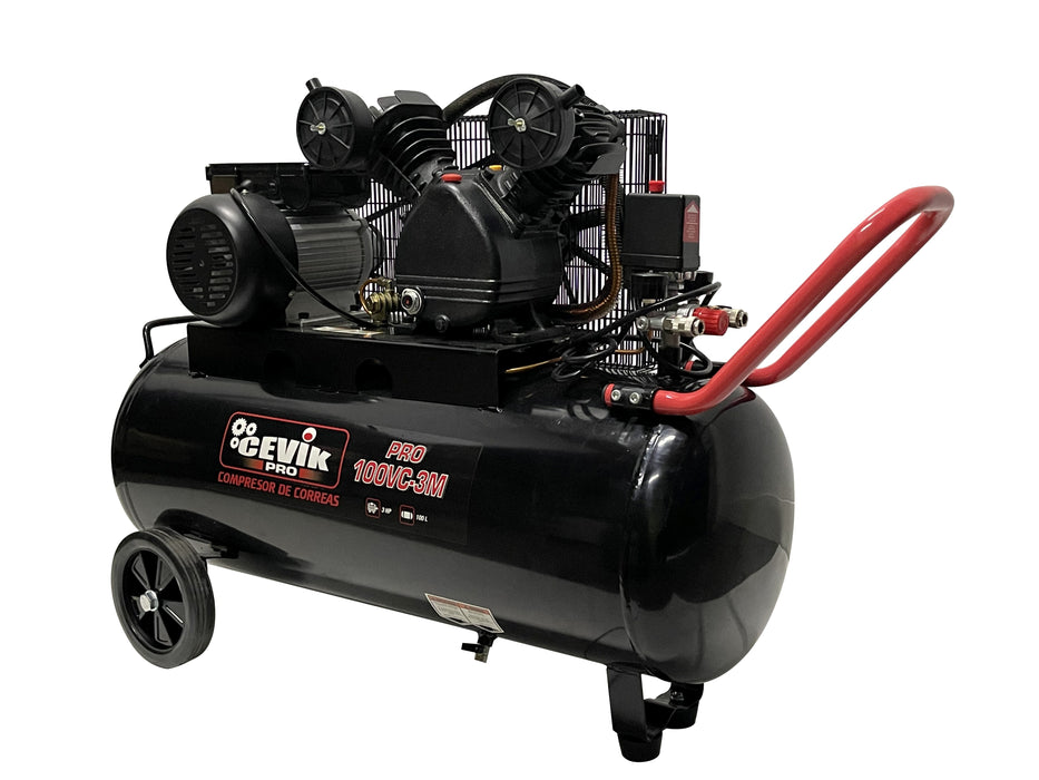 COMPRESOR CORREA CEVIK PRO 100 LITROS 3HP EN V MONOFASICO 230V CA-PRO100VC-3M
