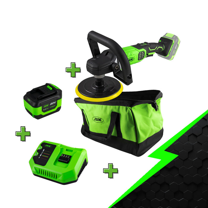 PROMO ELÉCTRICA CON PULIDORA + BATERÍA 6.0AH + CARGADOR 20V + MOCHILA