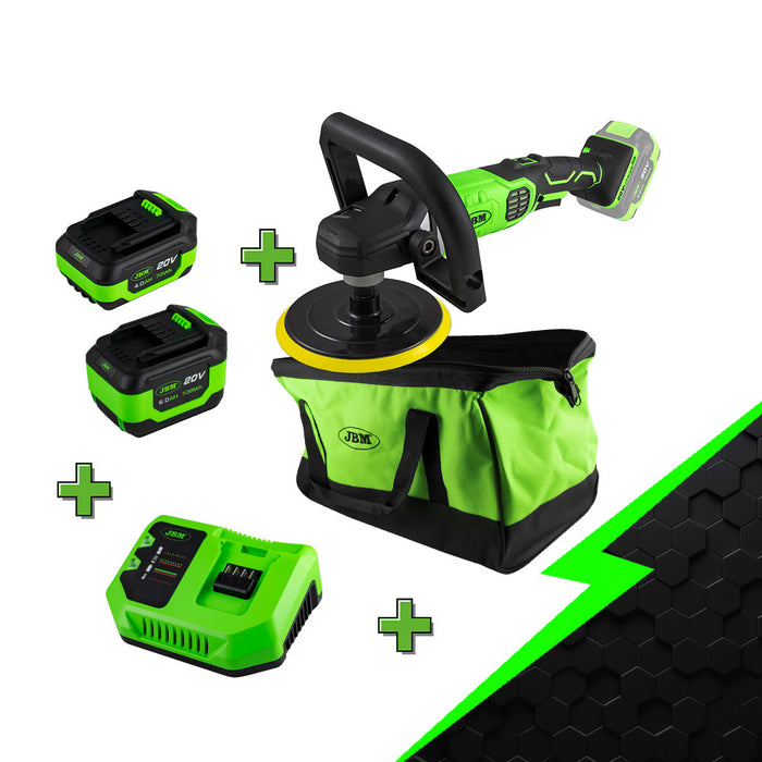 PROMO ELÉCTRICA CON PULIDORA + BATERÍA 4.0AH + BATERÍA 6.0AH + CARGADOR 20V + MOCHILA