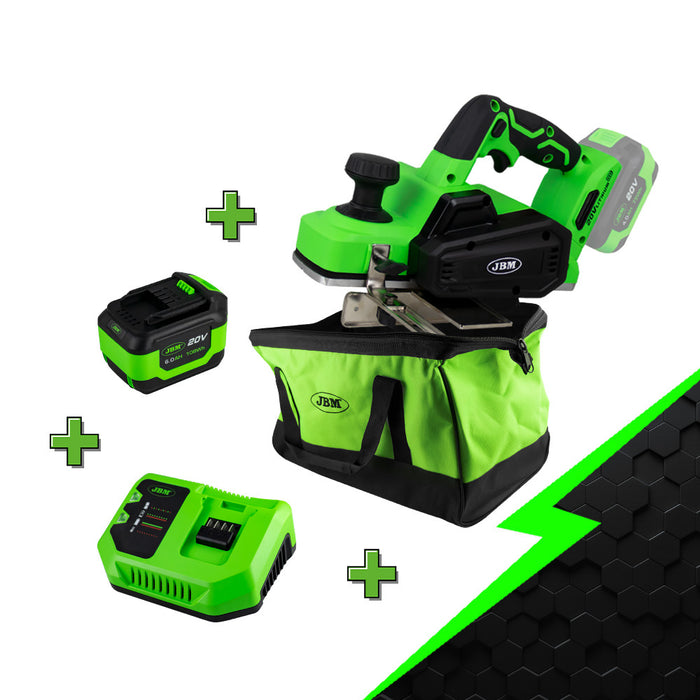 PROMO ELÉCTRICA CON CEPILLO + BATERÍA 4.0AH + CARGADOR 20V + MOCHILA