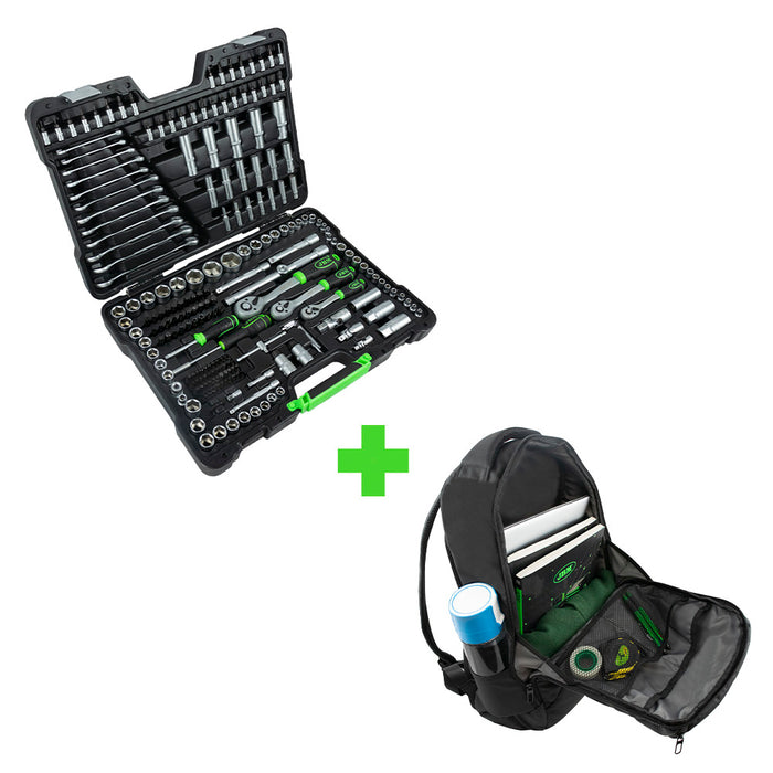 PROMO 54034 ESTUCHE DE HERRAMIENTAS DE 216 PIEZAS + MOCHILA JBM 54043