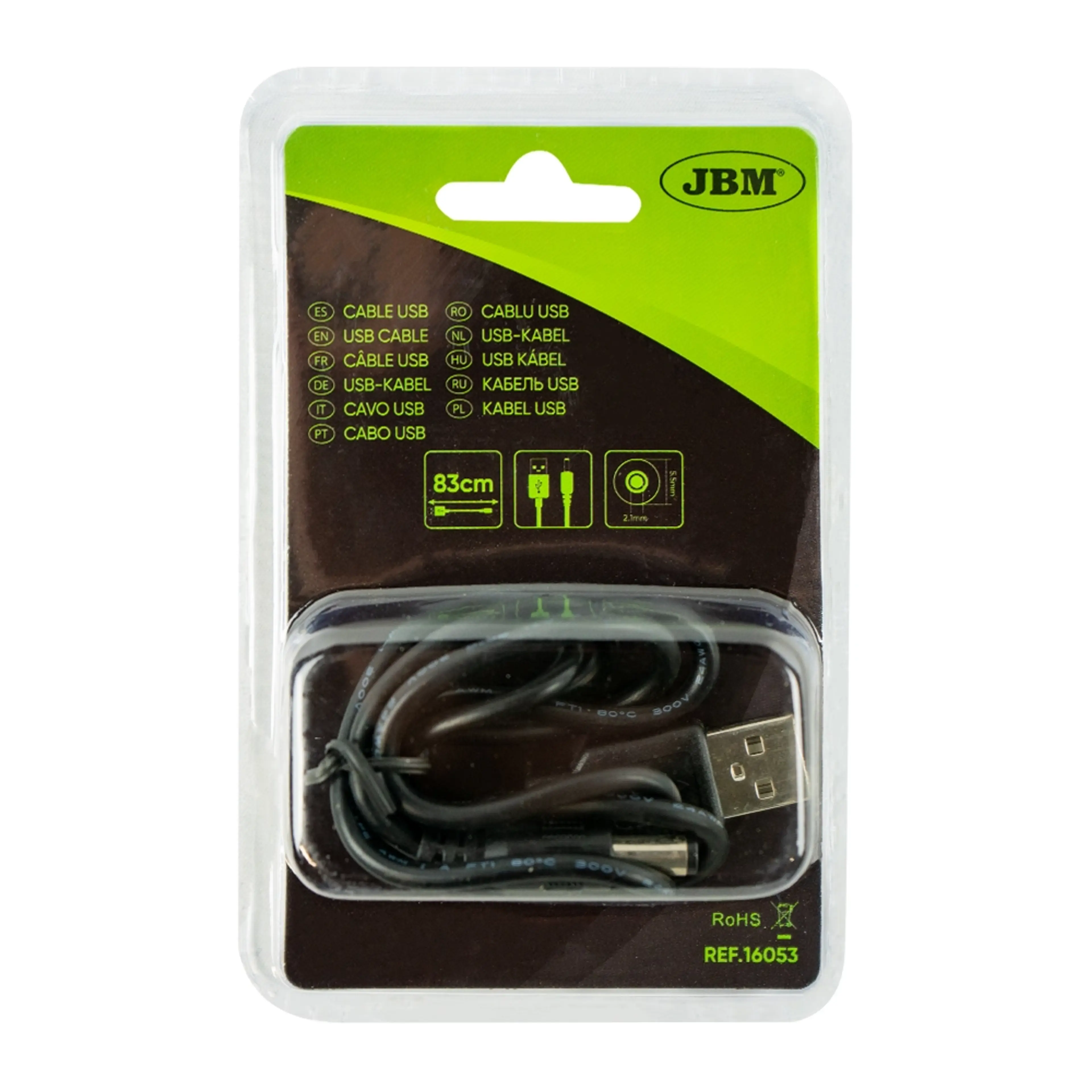 CABLE USB A /CLAVIJA REDONDA 5.5MM