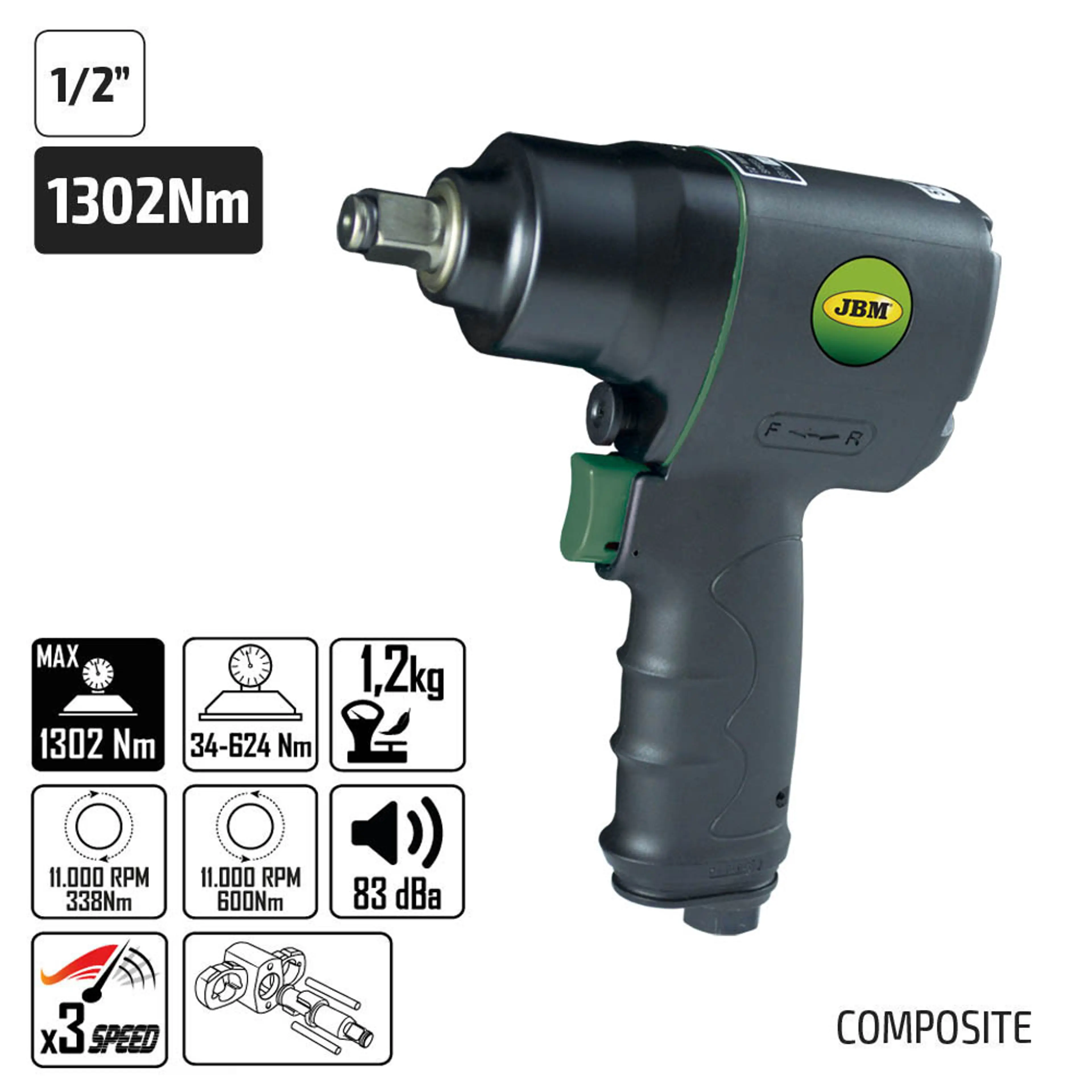 PISTOLA DE IMPACTO 1/2" MINI COMPOS