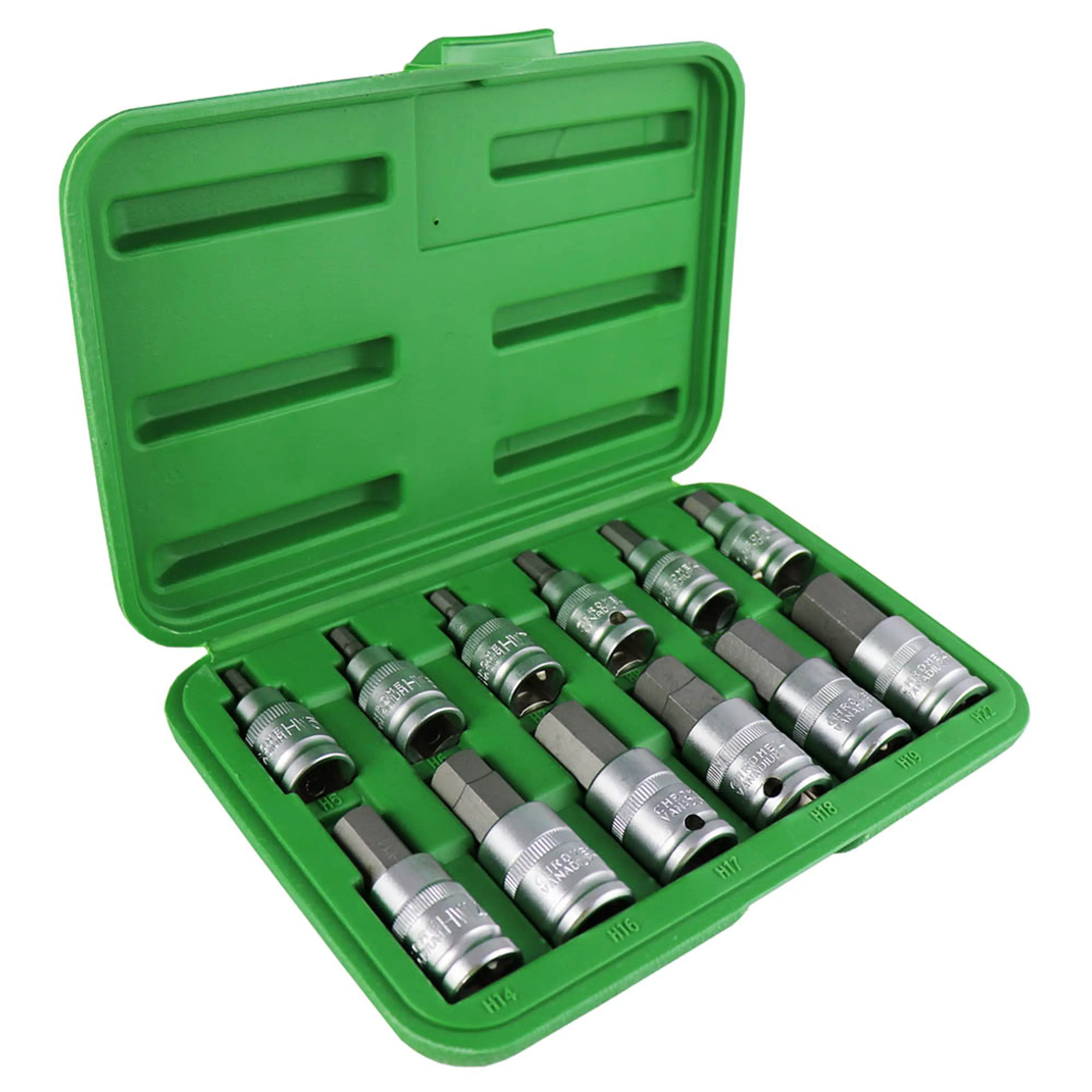 SET DE 12 PIEZAS DE 1/2" PUNTA HEXA