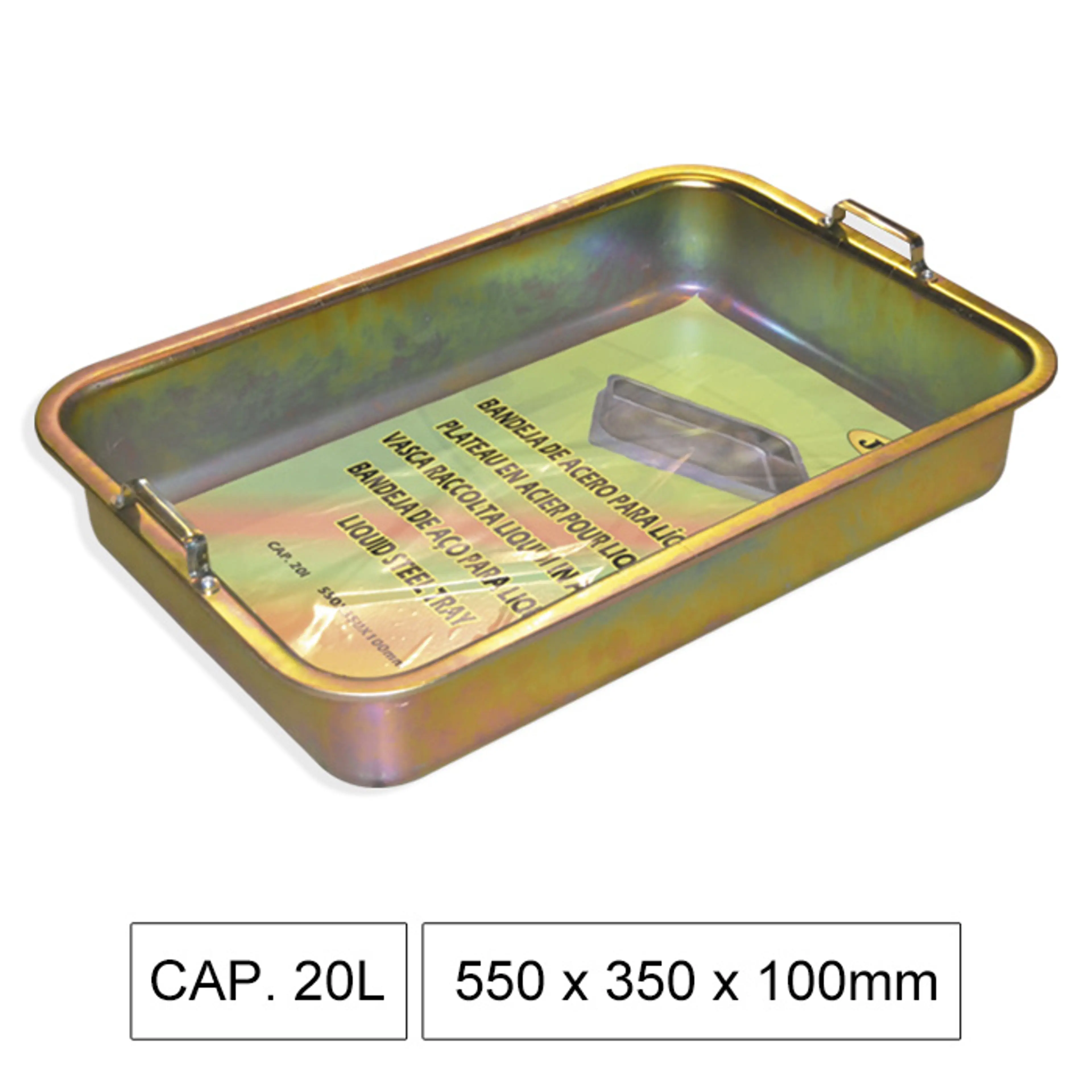 BANDEJA ACERO LIQUIDO 54X35X9