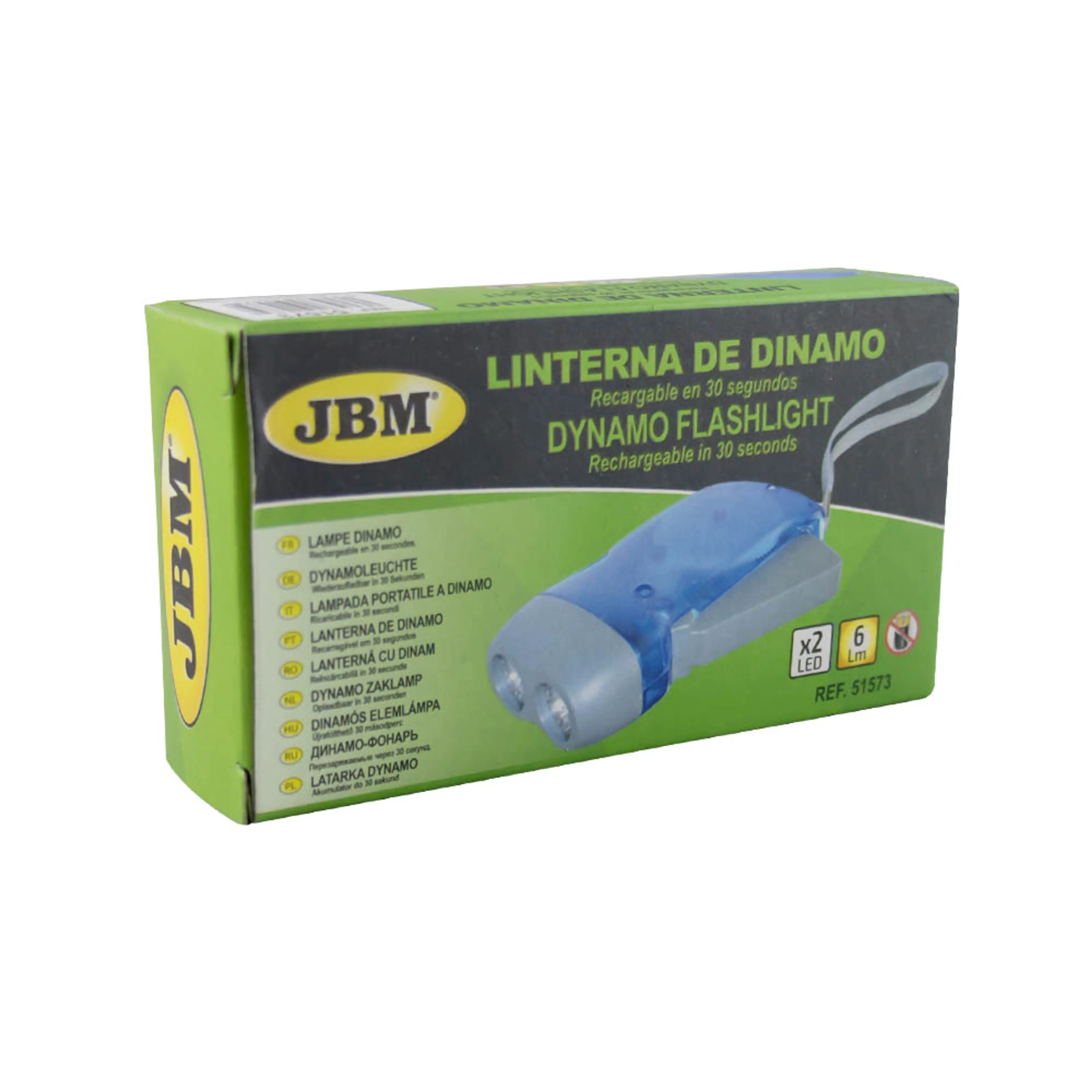 LINTERNA DE DINAMO DE 2 LEDS