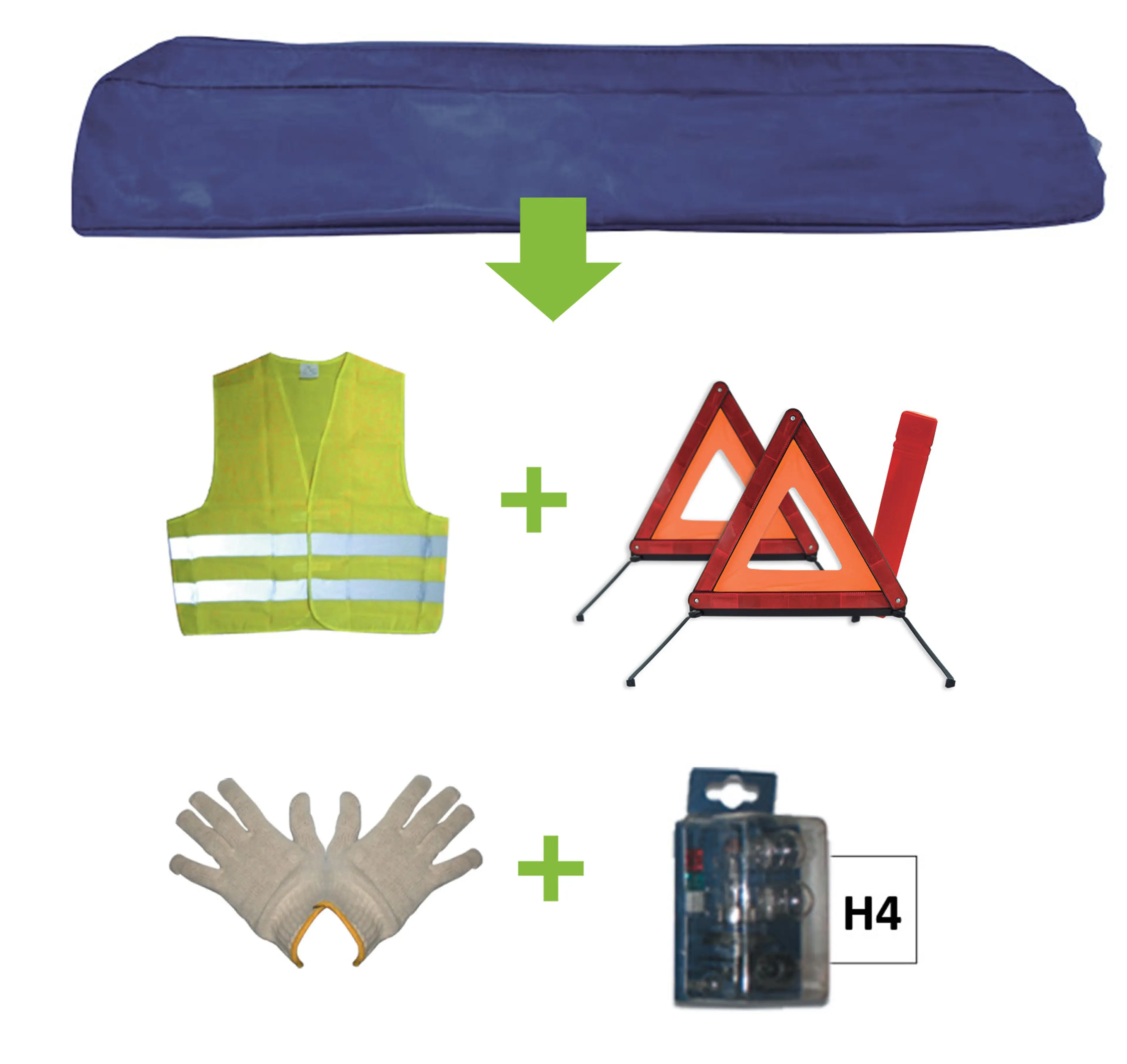 KIT EMERGENCIA BOLSA AZUL + MK H4 +