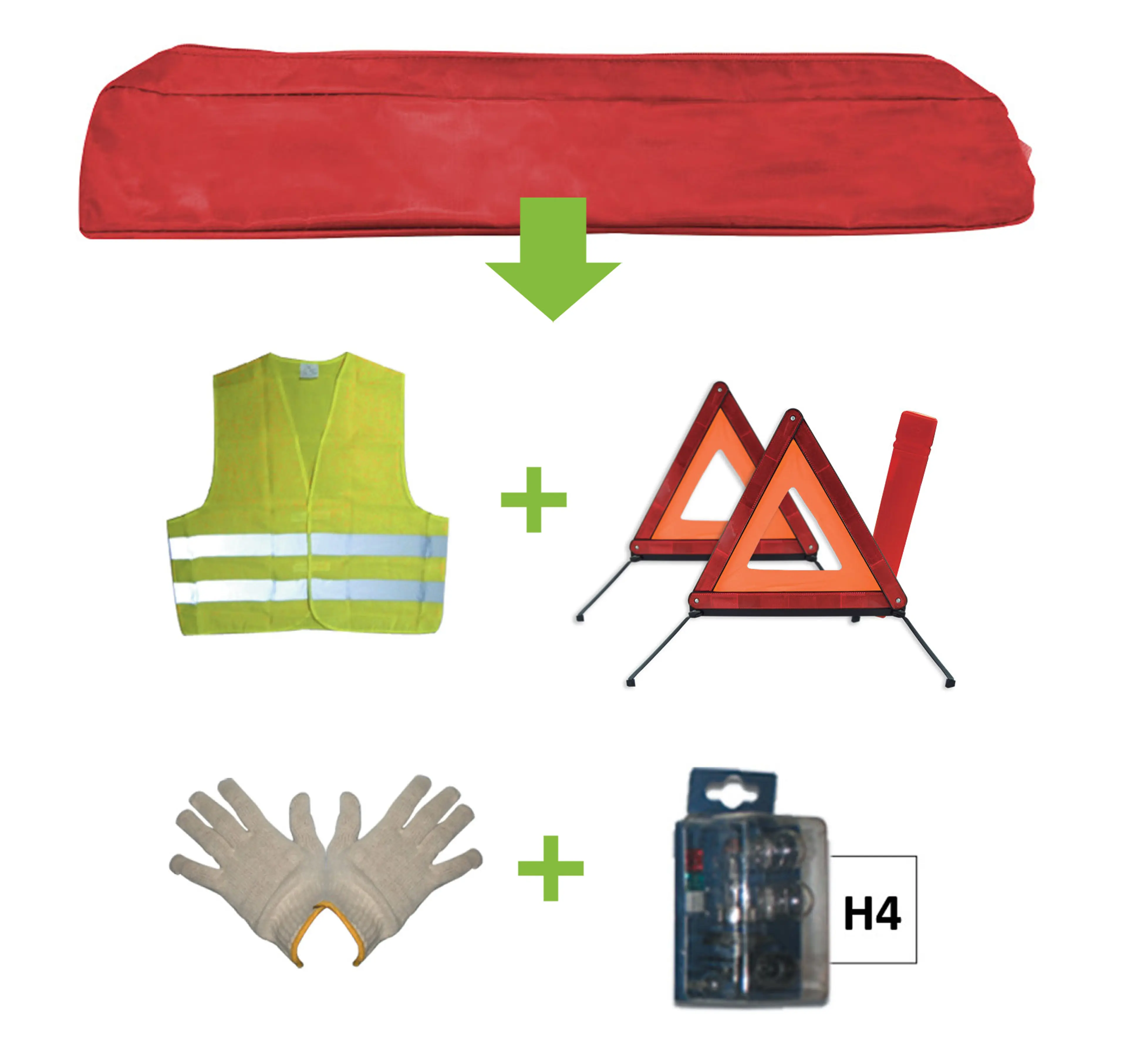 KIT EMERGENCIA BOLSA ROJA + MK H4 +