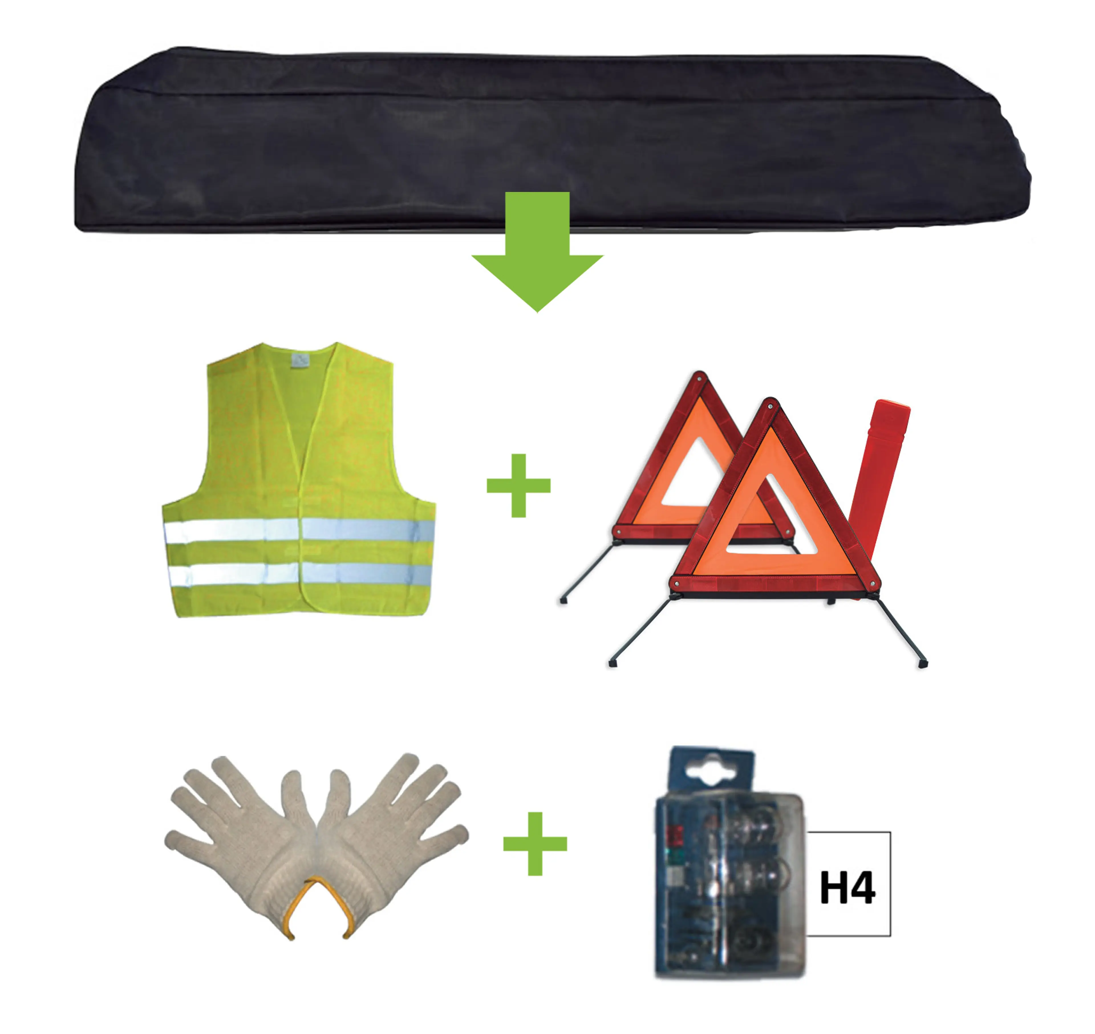 KIT EMERGENCIA BOLSA NEGRA + MK H4