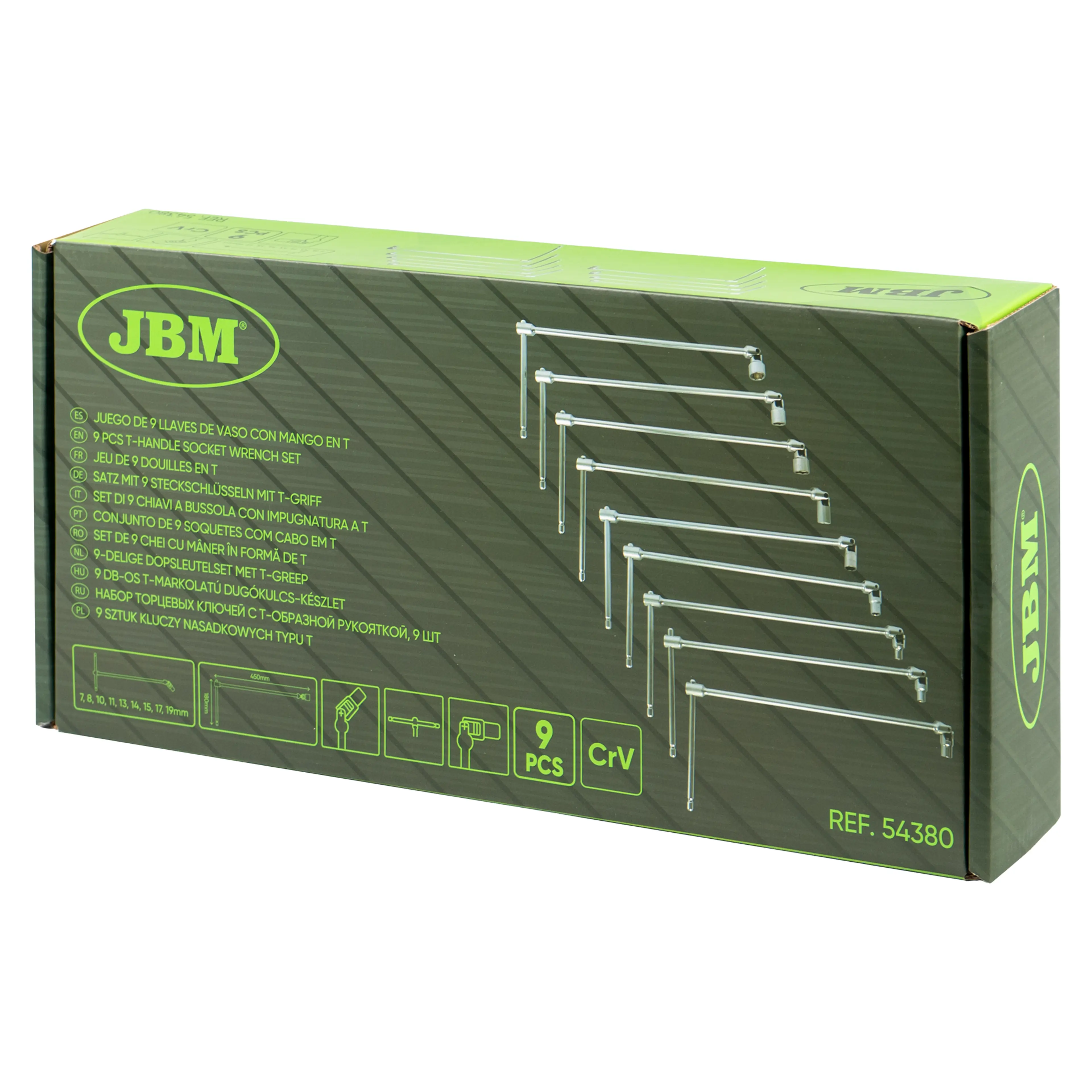 JUEGO 9 LLAVES VASOS MANGO EN T
