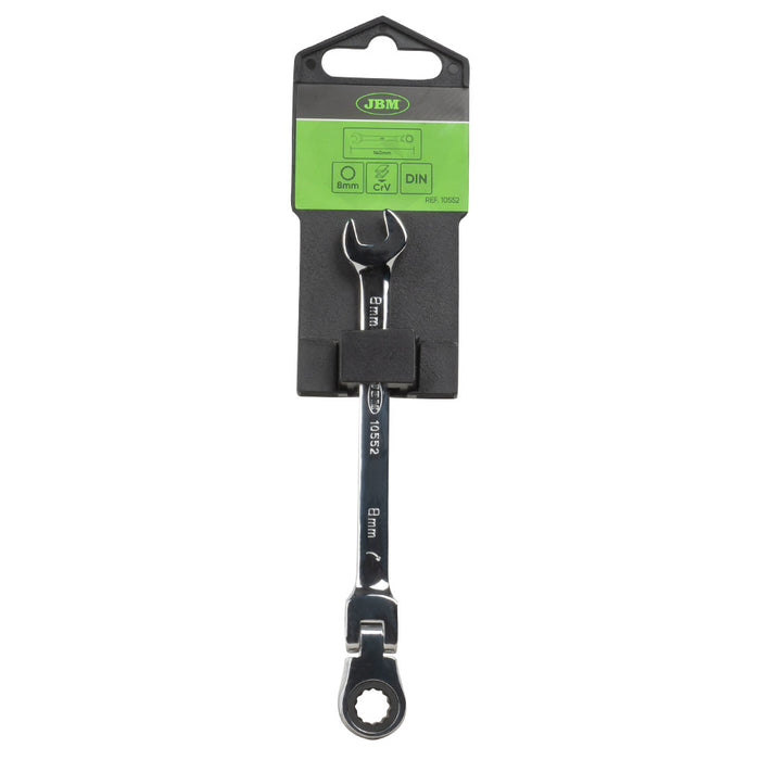 LLAVE COMBINADA ARTICULADA CON TRINQUETE 8MM
