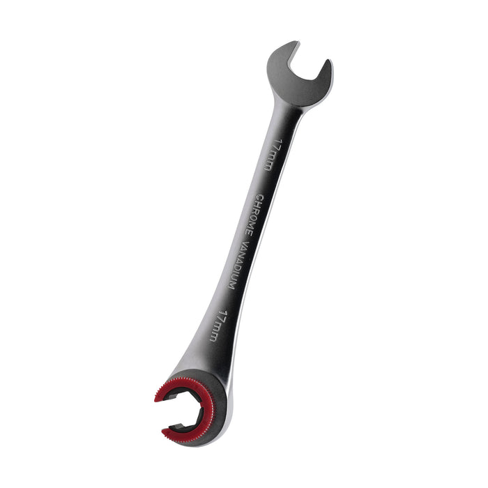 LLAVE DE TRINQUETE CON CABEZAL ABIERTO DE 17MM