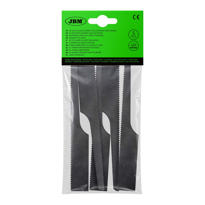 SET OF 5 SAW BLADES WITH 24 TEETH FOR WOOD