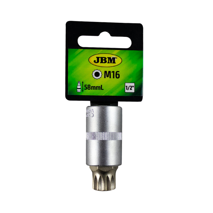 VASO PUNTA 1/2" XZN INVIOLABLE M16X58MM ESP. VAG
