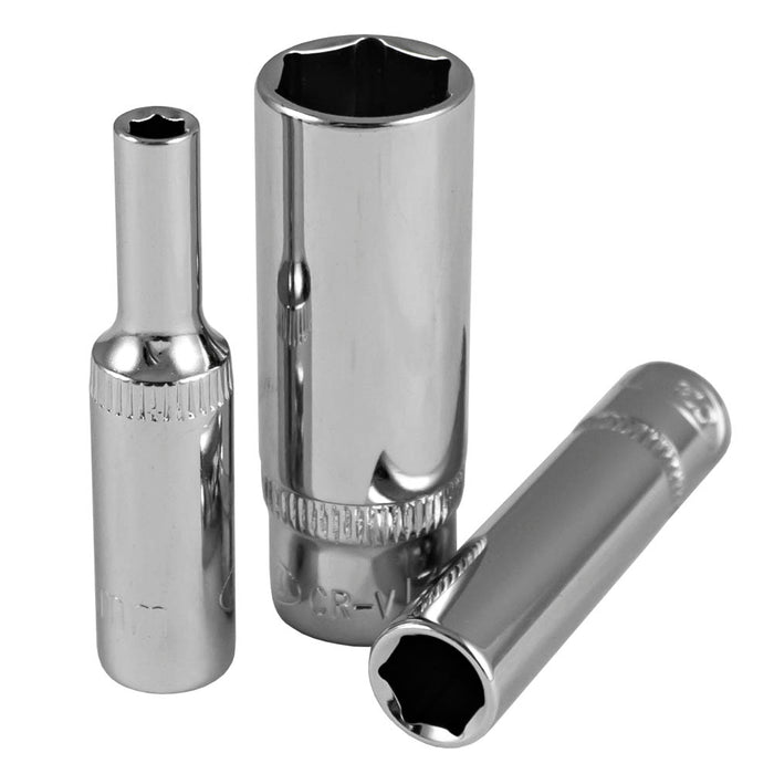 50MM LONG HEXAGONAL SOCKET, 11MM. CHROME PLATED