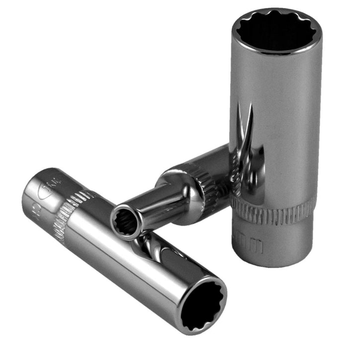 1/4" DRIVE 12-POINT SOCKET 12MM 50MM LENGTH CHROME