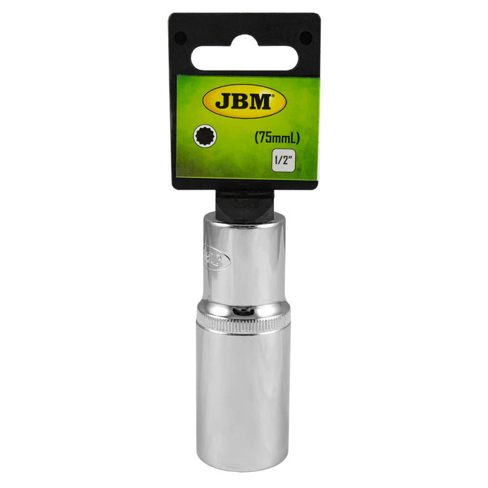VASO XZN CANTOS 1/2" 75MM LARGO 19MM CROMADO