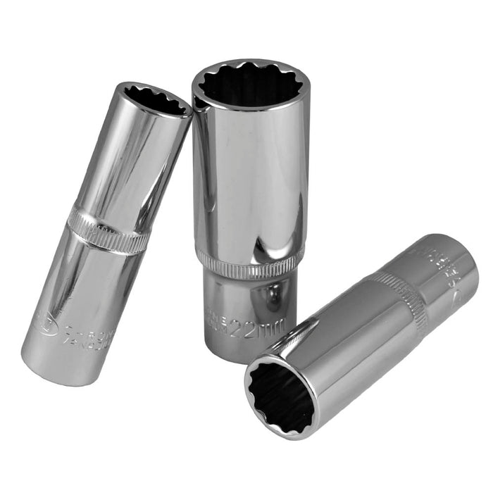 DOUILLE XZN 1/2" 75MM LONGUEUR 15MM CHROME