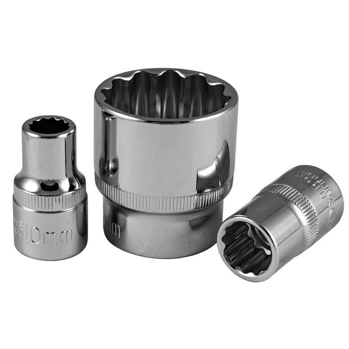 19MM SHORT SOCKET, 1/2" XZN - CHROME PLATED