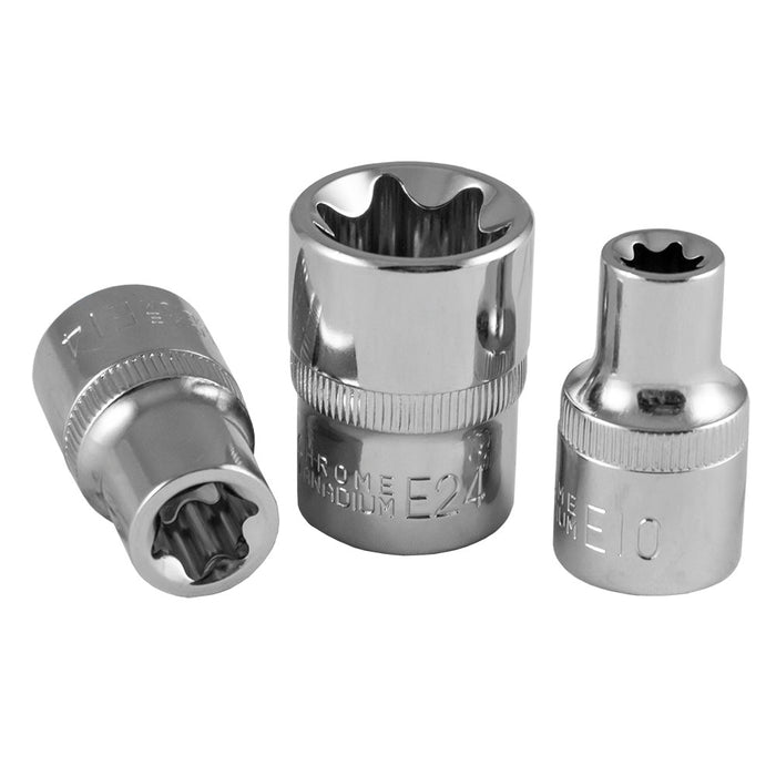 CHAVE DE CAIXA 1/2" TORX (TX) E12 CROMADA