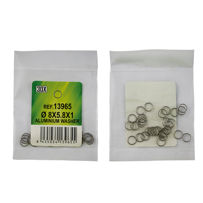BOLSA DE 30 ARANDELAS DE ALUMINIO -