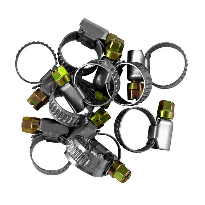 BAG OF 10 HOSE CLAMPS 8-16MM