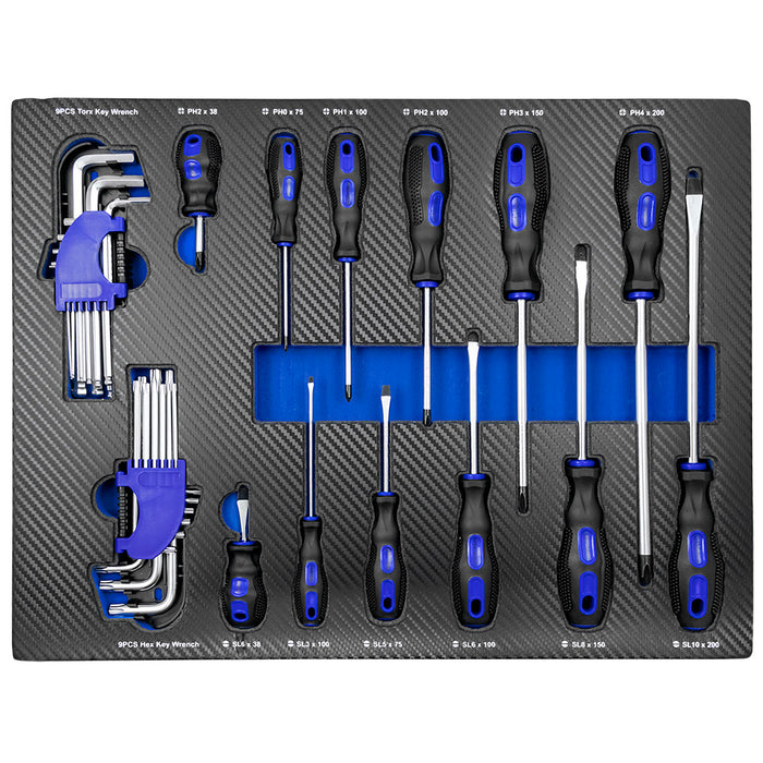 SET DE 4 MODULOS EVA CARBONO PARA CARRO DE HERRAMIENTAS - AZUL