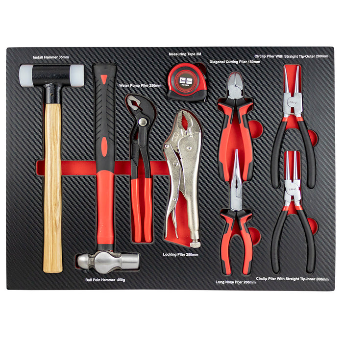 SET DE 4 MÓDULOS EVA CARBONO PARA CARRO DE HERRAMIENTAS - ROJO