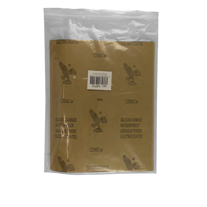 PACK OF 10 SANDPAPER SHEETS - 1200 GRIT