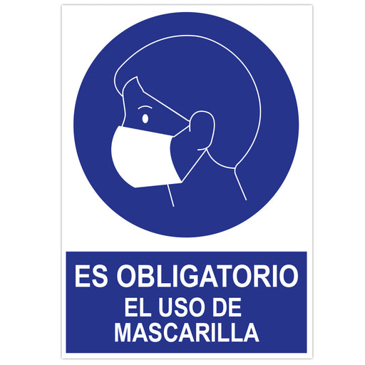 POSTER CARTULINA A3 CON "ES OBLIGATORIO EL USO DE LA MASCARILLA"