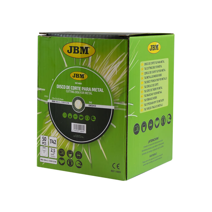 DISQUE À TRONÇONNER T27 POUR MÉTAL 125X6 - BOÎTE DE 25 UNITÉS