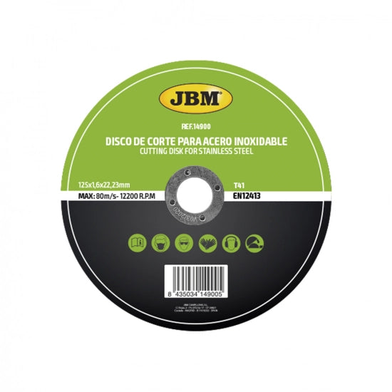 DISCO DE CORTE T41 PARA ACERO INOXIDABLE 125X1.6MM - CAJA 50 UNIDADES