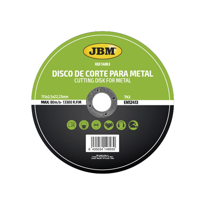 DISCO DE CORTE T42 PARA METAL 115X2 - CAJA 50 UNIDADES