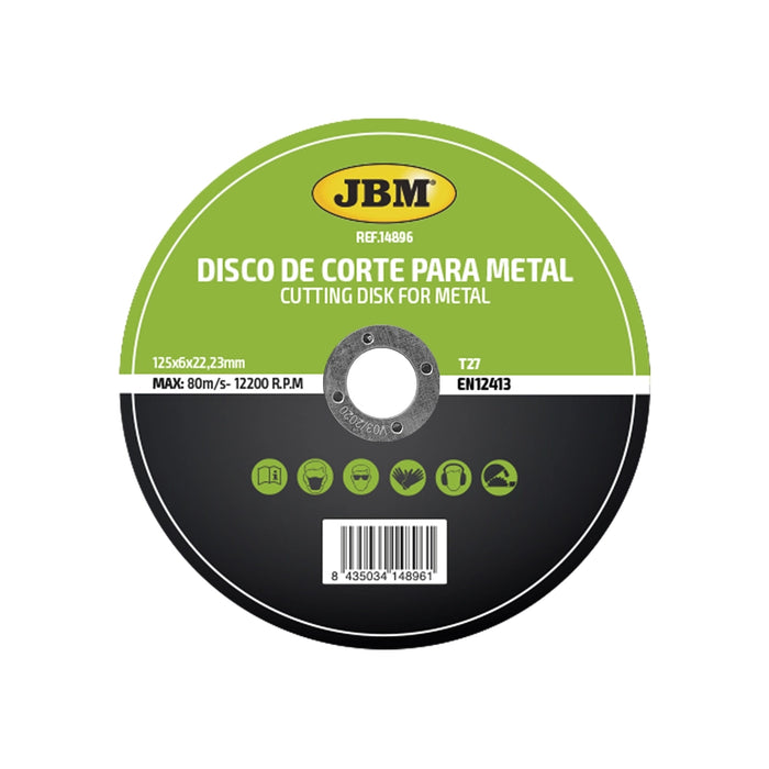 DISCO DE CORTE T27 PARA METAL 125X6 - CAJA 25 UNIDADES