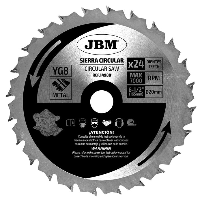 LAME DE SCIE CIRCULAIRE 24D 165MM POUR MÉTAL POUR RÉF. 60007