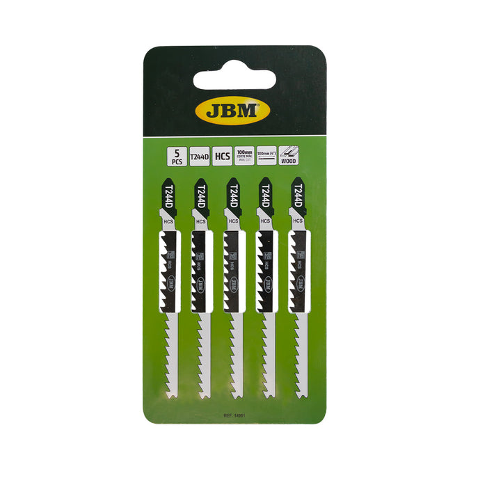 CONJUNTO DE 5 LÂMINAS DE SERRA DE RECORTAR T244D PARA MADEIRA PARA REF. 60010