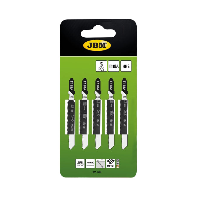 SET DE 5 HOJAS DE SIERRA DE CALAR T118A PARA METAL PARA REF. 60010