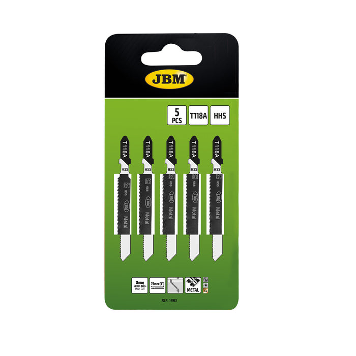 JEU DE 5 LAMES DE SCIE SAUTEUSE T118A POUR MÉTAL POUR RÉF. 60010