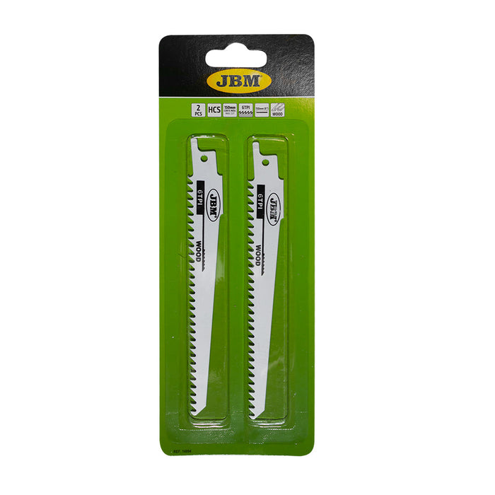 JEU DE 2 LAMES DE SCIE SABRE 150MM 6DPI POUR BOIS POUR RÉF. 60019