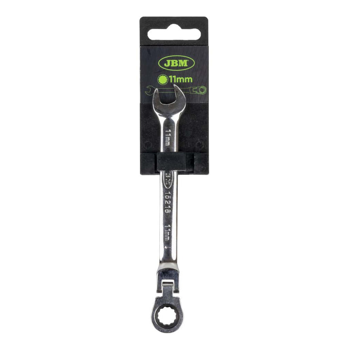 LLAVE COMBINADA ARTICULADA CON TRINQUETE 11MM - ACABADO BRILLANTE