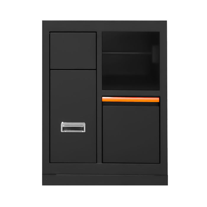 MUEBLE CON 3 CAJONES CON PORTABOBINA DE PAPEL - NARANJA