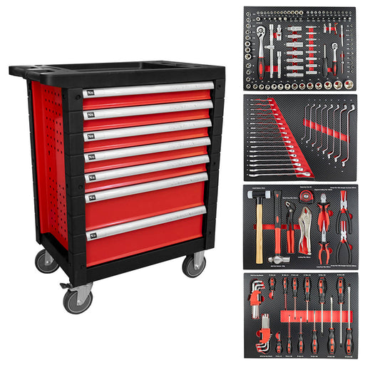 CARRO DE HERRAMIENTAS 7 CAJONES ROJO ARMADO ROJO