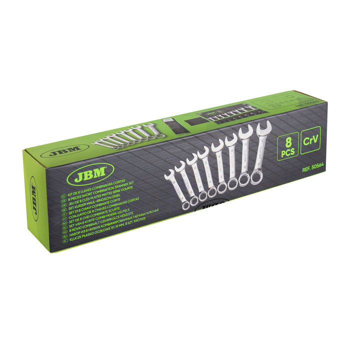 8-PIECE SHORT COMBINATION WRENCH SET