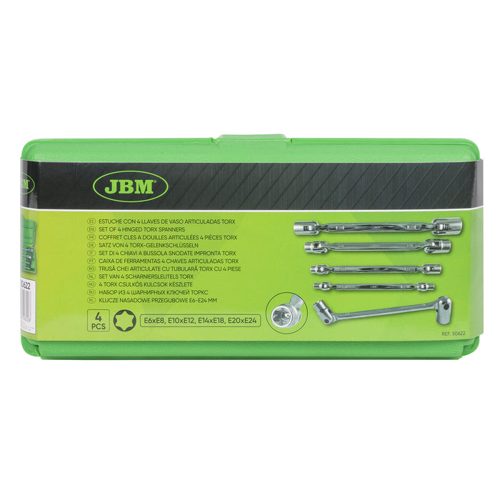 ESTUCHE CON 4 LLAVES DE VASO ARTICULADAS TORX