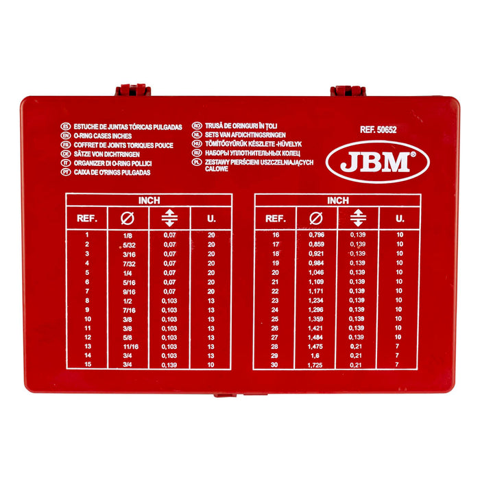 ESTUCHE DE JUNTAS TÓRICAS - PULGADAS 382PCS